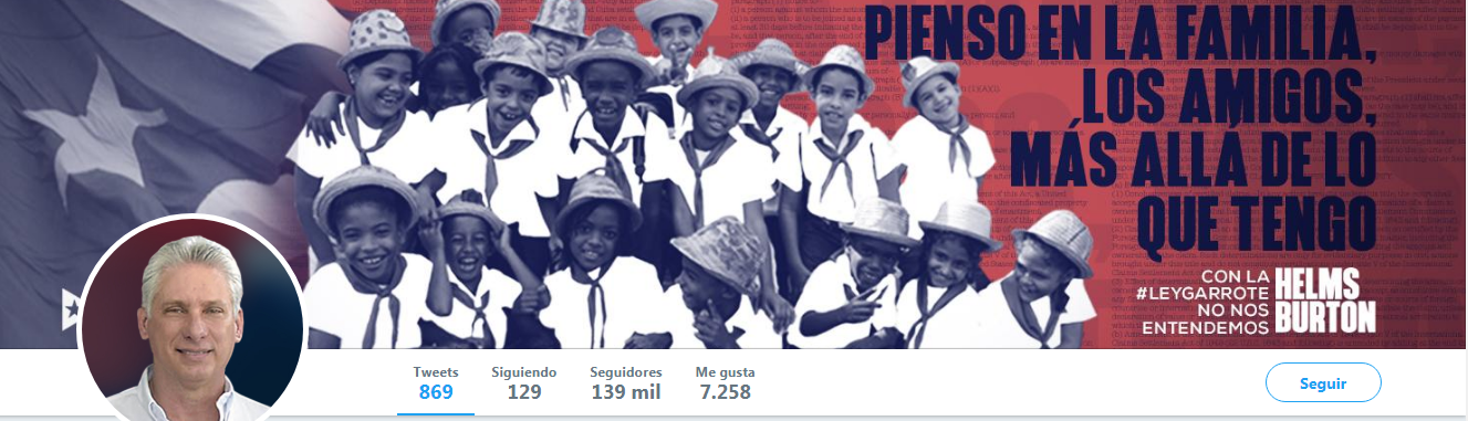 Cuenta de Twitter del presidente cubano Miguel Díaz-Canel 