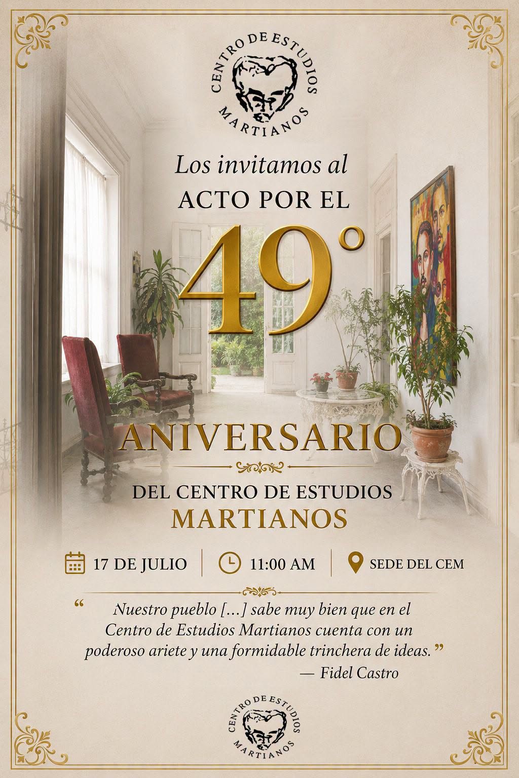 Inaugurado oficialmente en 1977, por un decreto firmando por el Comandante en Jefe Fidel Castro Ruz y Armando Hart Dávalos, entonces ministro de Cultura, el Centro atesora manuscritos, ediciones originales, fotografías y otros documentos y objetos personales del Héroe Nacional de Cuba