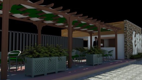 : Imagen en 3D de una de las áreas del Paseo, un espacio público hermosamente diseñado para los jóvenes.