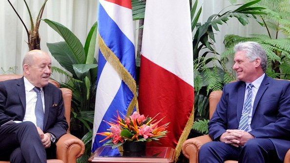 Presidente Miguel Díaz- Canel recibió al Canciller de Francia