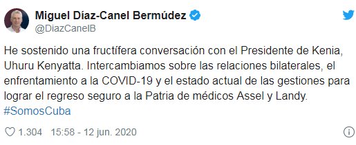 Dialoga Díaz-Canel con el Presidente de Kenia