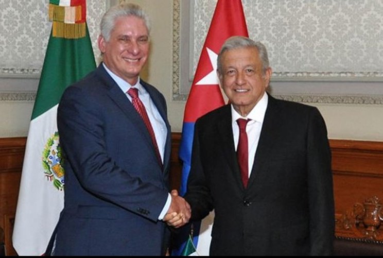 Miguel Díaz Canel y Andrés Manuel López Obrador