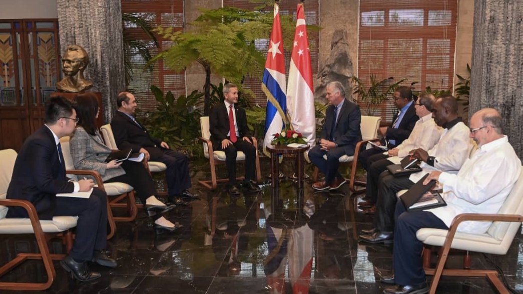 Miguel Díaz-Canel recibió al canciller de Singapur, Vivian Balakrishnan