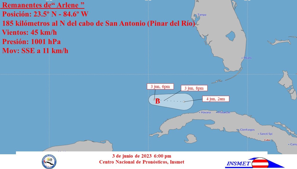 Tormenta Arlene se disipa