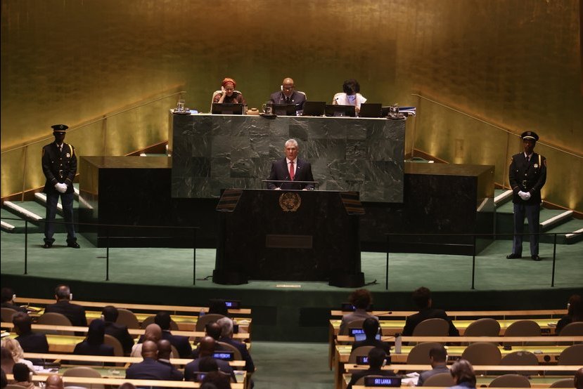 El Presidente cubano pronunció un profundo discurso en la  Asamblea General de la ONU.