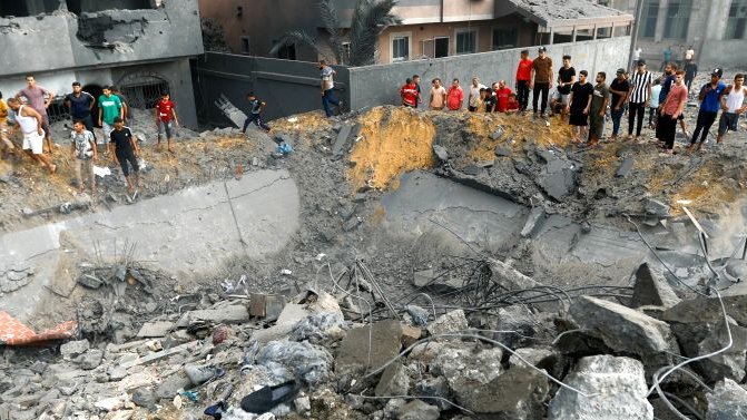 Edificio de Gaza destruido por bombas de Israel