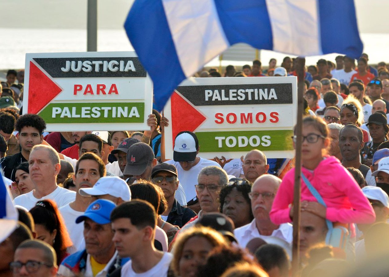 Concentración popular en apoyo al pueblo de Palestina