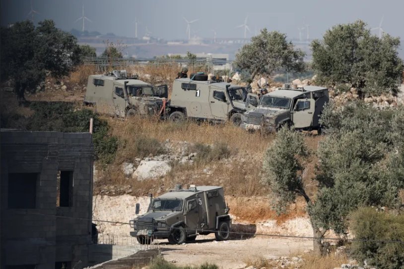 Vehículos blindados de Israel en el asedio e incursión en Qabatiya