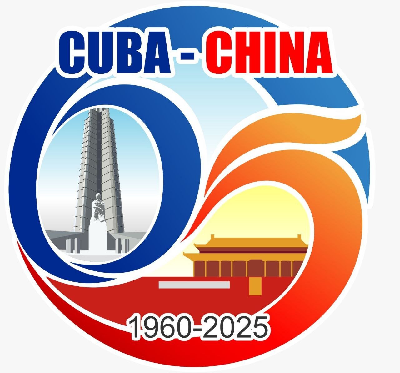 Logo de la campaña por aniversario 65 del establecimiento de relaciones diplomáticas entre Cuba y China