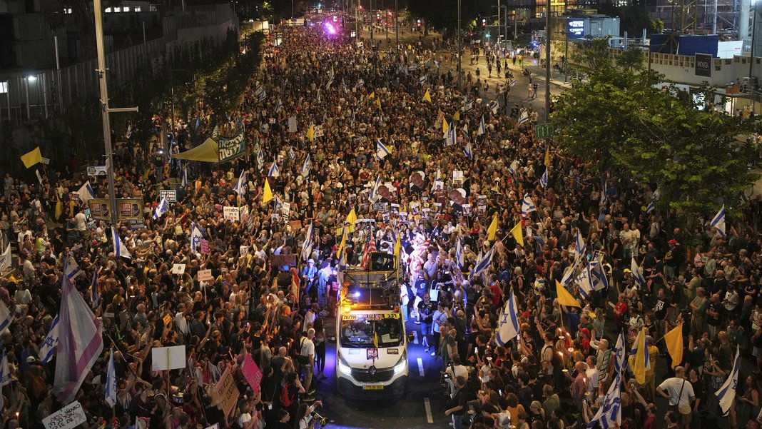 Protestas en Israel contra ofensiva en Gaza