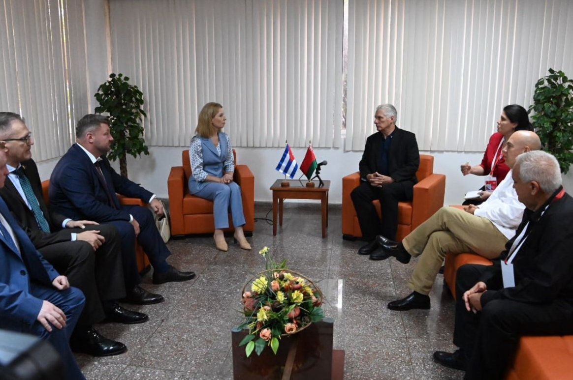 Recibe Díaz-Canel a Presidenta del Partido de Belarús Bélaya Rus