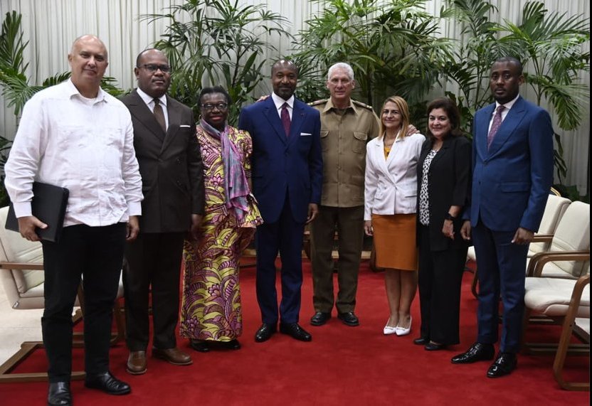 Encuentro de Miguel Díaz-Canel con Denis Christel Sassou, ministro de Cooperación Internacional y Promoción de la Asociación Público-Privada del Congo