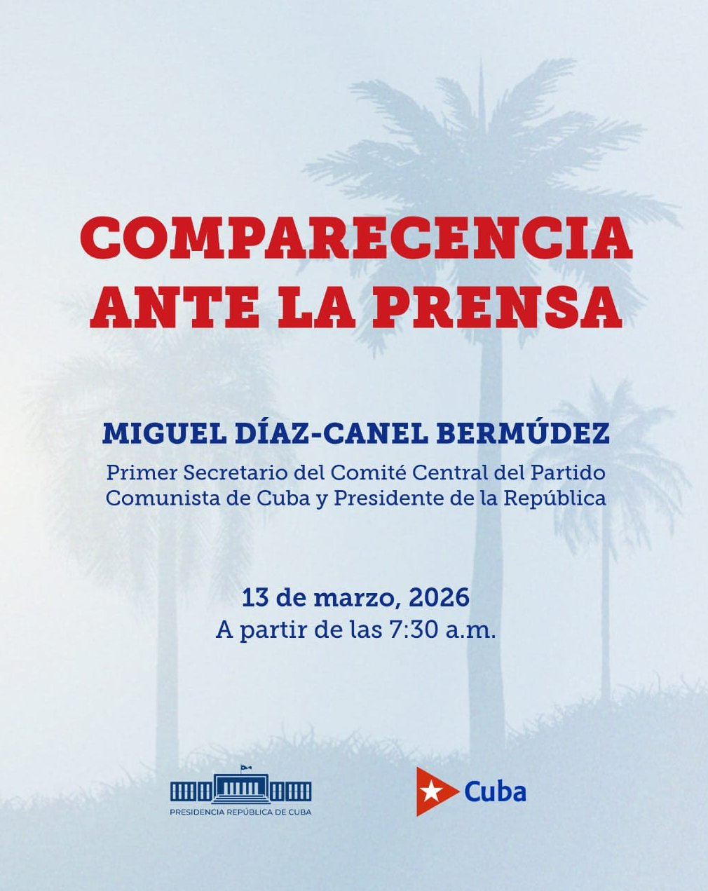 Comparecencia de Miguel Díaz-Canel