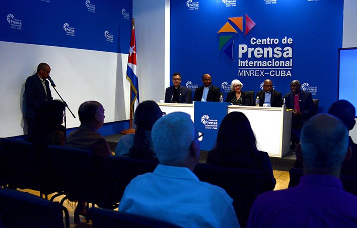 Conferencia de prensa de líderes ecuménicos de visita en Cuba