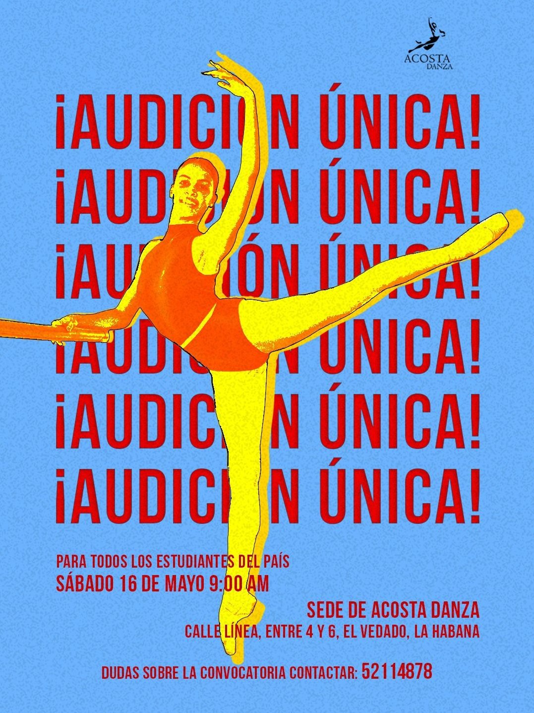 La compañía de Ballet Acosta Danza convoca a la audición única de su academia para el curso 2026-2027.
