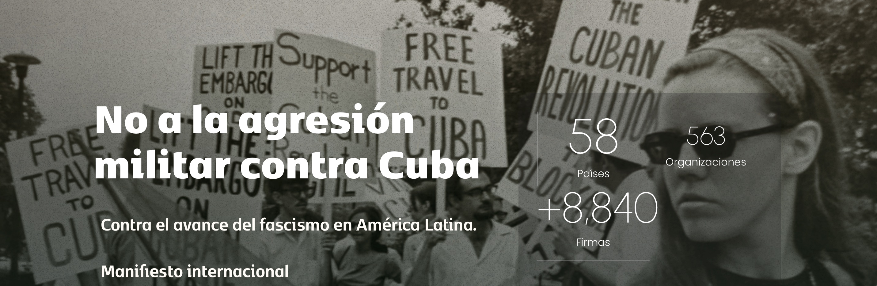 Un manifiesto y la firma de intelectuales y artistas del mundo a favor de Cuba