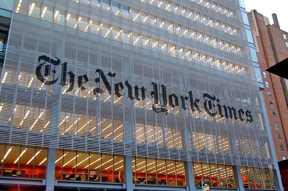 Fachada del edificio del diario The New York Times en Manhattan.
