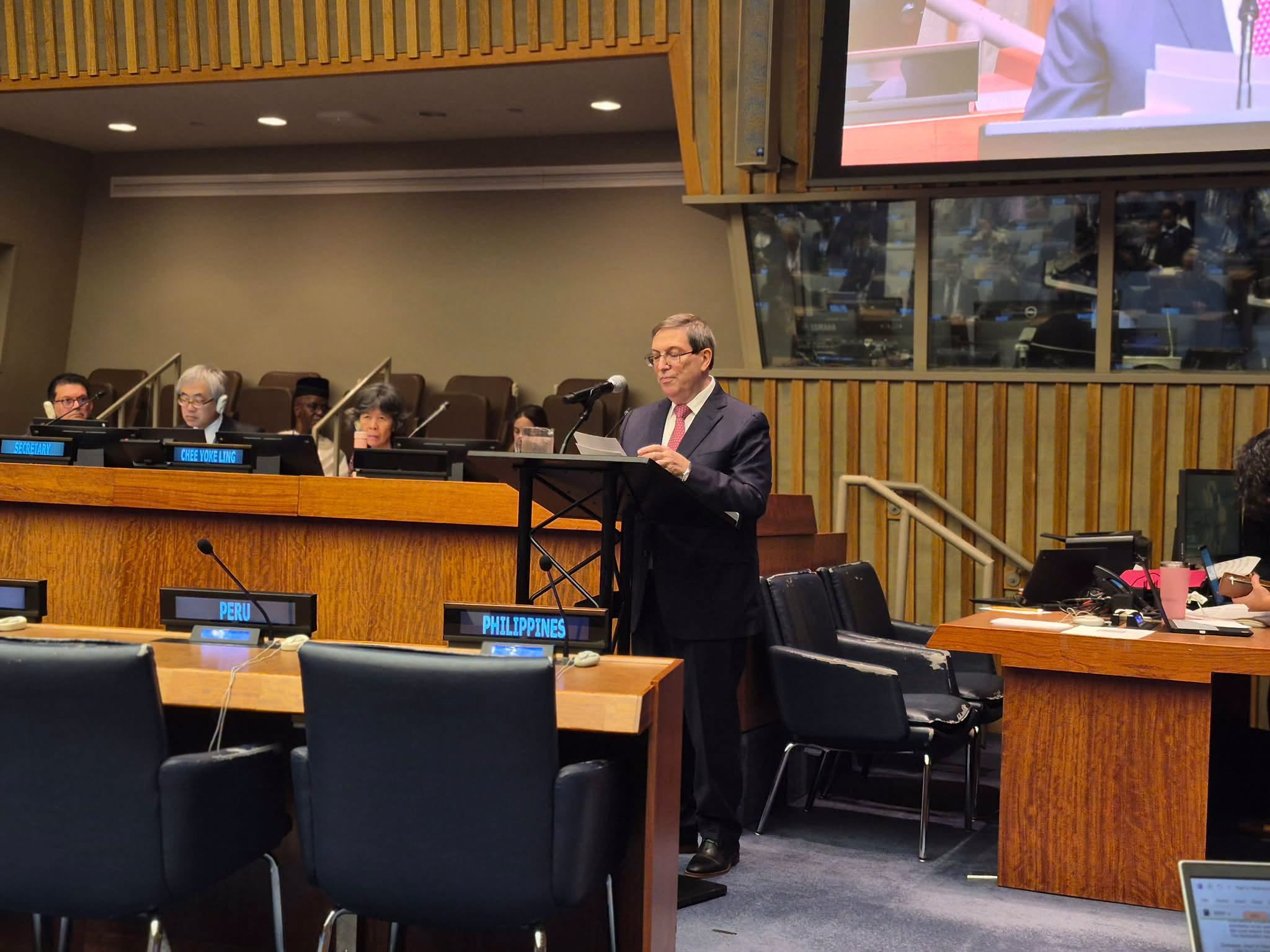 El bloqueo, denuncia reiterada ante el plenario de la ONU