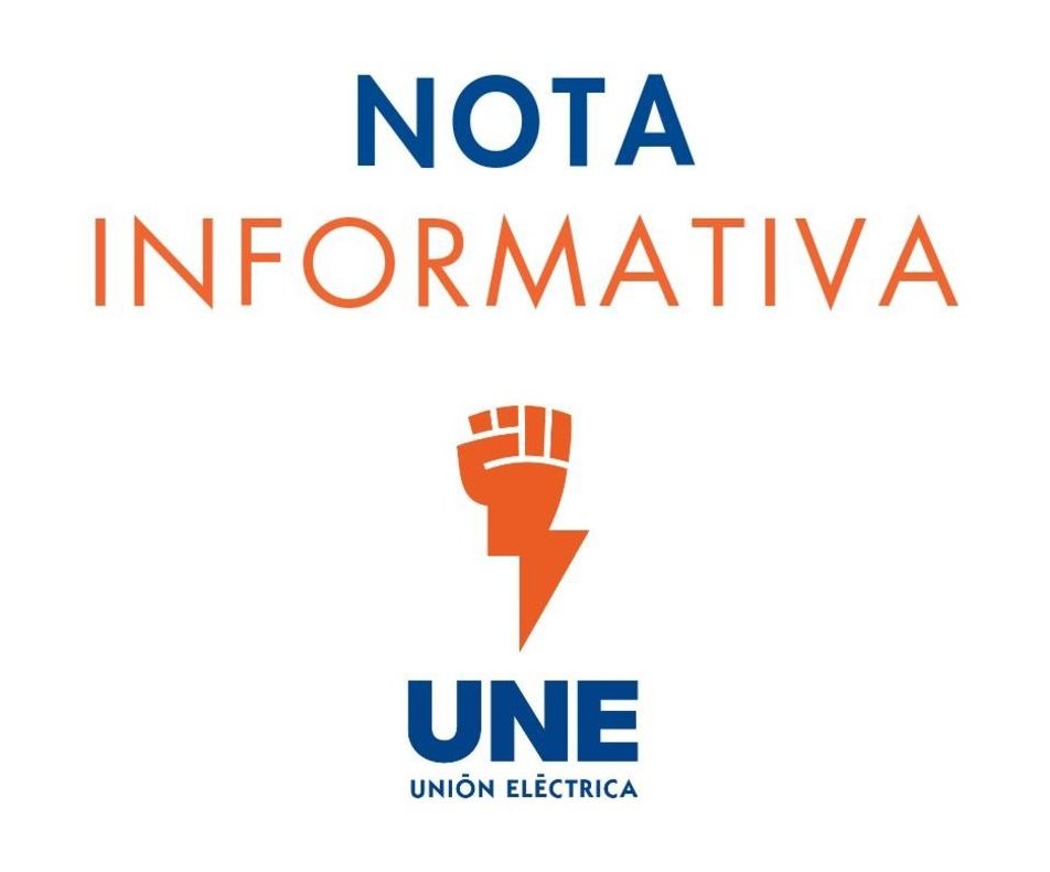 Incidencias del Sistema Electroenergético Nacional en la presente jornada