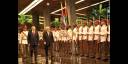 Recibimiento oficial al presidente de Palestina en el Palacio de la Revolución