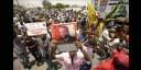 Haitianos seguidores de Jean Bertrand Aristide