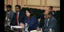 Encuentro de Esteban Lazo Hernández con la Ministra de Estado de Asuntos Exteriores y Cultura de la República de la India, Meenakashi Lekhi