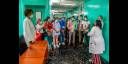 Participantes de la primera Misión de Solidaridad con Cuba de la Federación Mundial de Juventudes Democráticas visitaron el hospital pediátrico William Soler