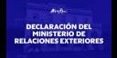 Declaración del Ministerio de Relaciones Exteriores