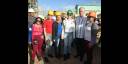 El Presidente compartió con jóvenes de la Facultad de Construcciones de la Universidad de Camagüey, que como parte de su formación, están insertados en el proceso inversionista que vive la fábrica de cemento 26 de Julio.