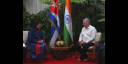Encuentro de Miguel Díaz-Canel con la Ministra de Estado de Asuntos Exteriores y Cultura de la República de la India, Meenakashi Lekhi