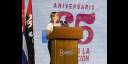 Aylín Álvarez en el acto conmemorativo por el aniversario 65 de la salida de la Caravana de la Libertad