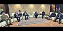 Esteban Lazo en su amistoso encuentro con Nangolo Mbumba, presidente de Namibia