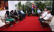 Encuentro de Miguel Díaz-Canel con Lukas Sinimbo Muha, presidente del Consejo Nacional de la República de Namibia