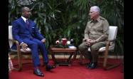 Encuentro de Miguel Díaz-Canel con Denis Christel Sassou, ministro de Cooperación Internacional y Promoción de la Asociación Público-Privada del Congo