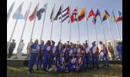 Delegación de Cuba iza bandera nacional en Villa Centroamericana