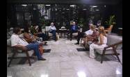 Joao Pedro Stedile, del Movimiento de los Trabajadores Rurales Sin Tierra (MST), de Brasil, junto al Presidente cubano, Miguel Díaz-Canel Bermúdez.