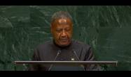 Representante de Namibia habla ante la Asamblea General de la ONU contra el bloqueo de Estados Unidos a Cuba.