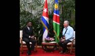 Encuentro de Miguel Díaz-Canel con Lukas Sinimbo Muha, presidente del Consejo Nacional de la República de Namibia