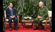 Encuentro de Miguel Díaz-Canel con Liu Junfeng, vicepresidente de la Agencia Nacional de Cooperación Internacional para el Desarrollo de China (CIDCA)