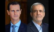 Los jefes de Estado de Siria e Irán, Bashar Al-Assad y Masoud Pezeshkian