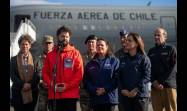 El presidente de Chile, Gabriel Boric, y la comitiva que lo acompañó al Polo Sur geográfico.