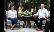 Encuentro de Miguel Díaz-Canel con Carolina Rangel Gracida, secretaria general del Movimiento de Regeneración Nacional (MORENA)