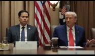 El presidente Donald Trump y el secretario de Estado Marco Rubio durante una reunión del Gabinete en la Casa Blanca, el 10 de abril de 2025.