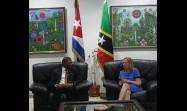 El primer ministro Terrance Drew fue recibido por la viceministra Josefin Vidal
