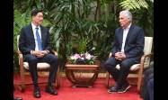 Encuentro de Miguel Díaz-Canel con Gao Zhidan, presidente del Comité Olímpico Chino