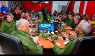 Joel Queipo Ruiz, presidente del CDP, durante la reunión con los grupos de trabajo.