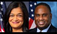 Pramila Jayapal y Jonathan L. Jackson