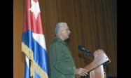Miguel Díaz-Canel en el acto de conmemoración por el 95 cumpleaños del General de Ejército Raúl Castro Ruz y el Aniversario 65 de la creación del Ministerio del Interior