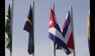 Delegación de Cuba iza bandera nacional en Villa Centroamericana