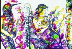 Obra de la serie Pureza, de Zaida del Río, dedicada a la maternidad.